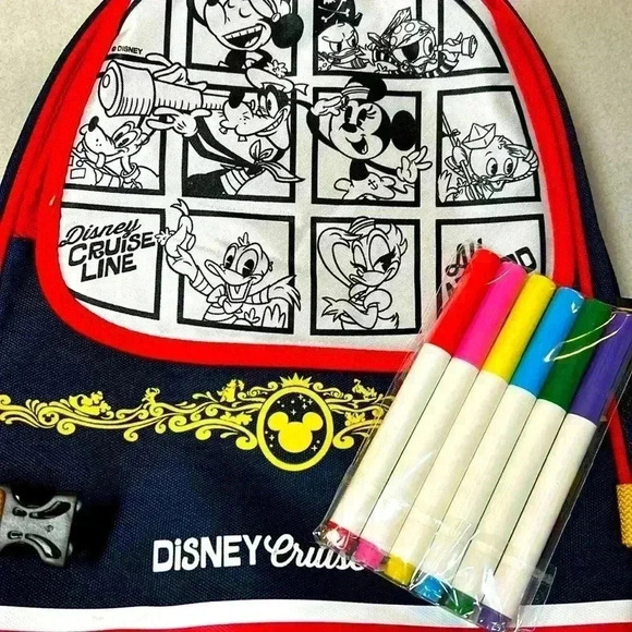 Disney Cruise Lines Kids Backpack Color Children Vacation Travel Mickey Mouse - Picture 8 of 11